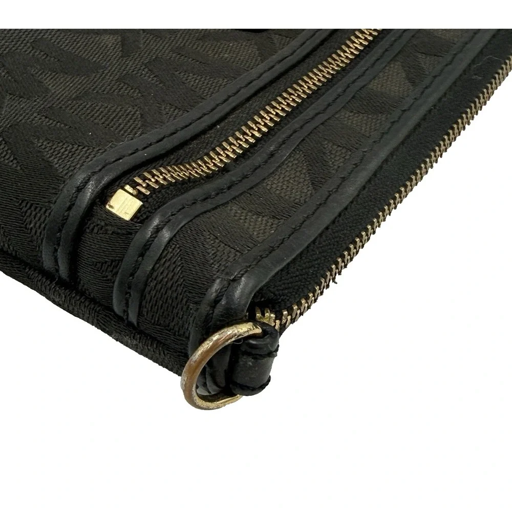 Michael Kors Jet Set Large Wristlet - Black Signature MK‎ Monogram Jacquard